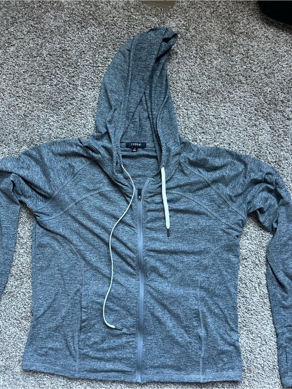 Zobha Heather Gray Full-Zip Hoodie Jacket